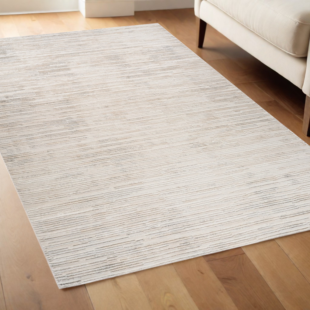 558459 4 x 6 ft. Geometric Distressed Rectangle Area Rug, Gray & Beige