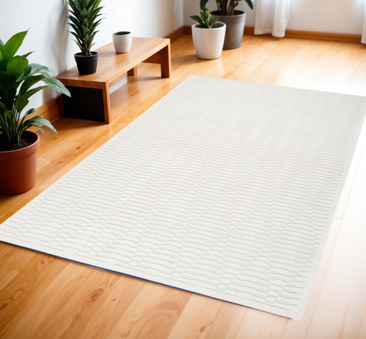 572479 4 x 6 ft. Geometric Rectangle Area Rug, Ivory