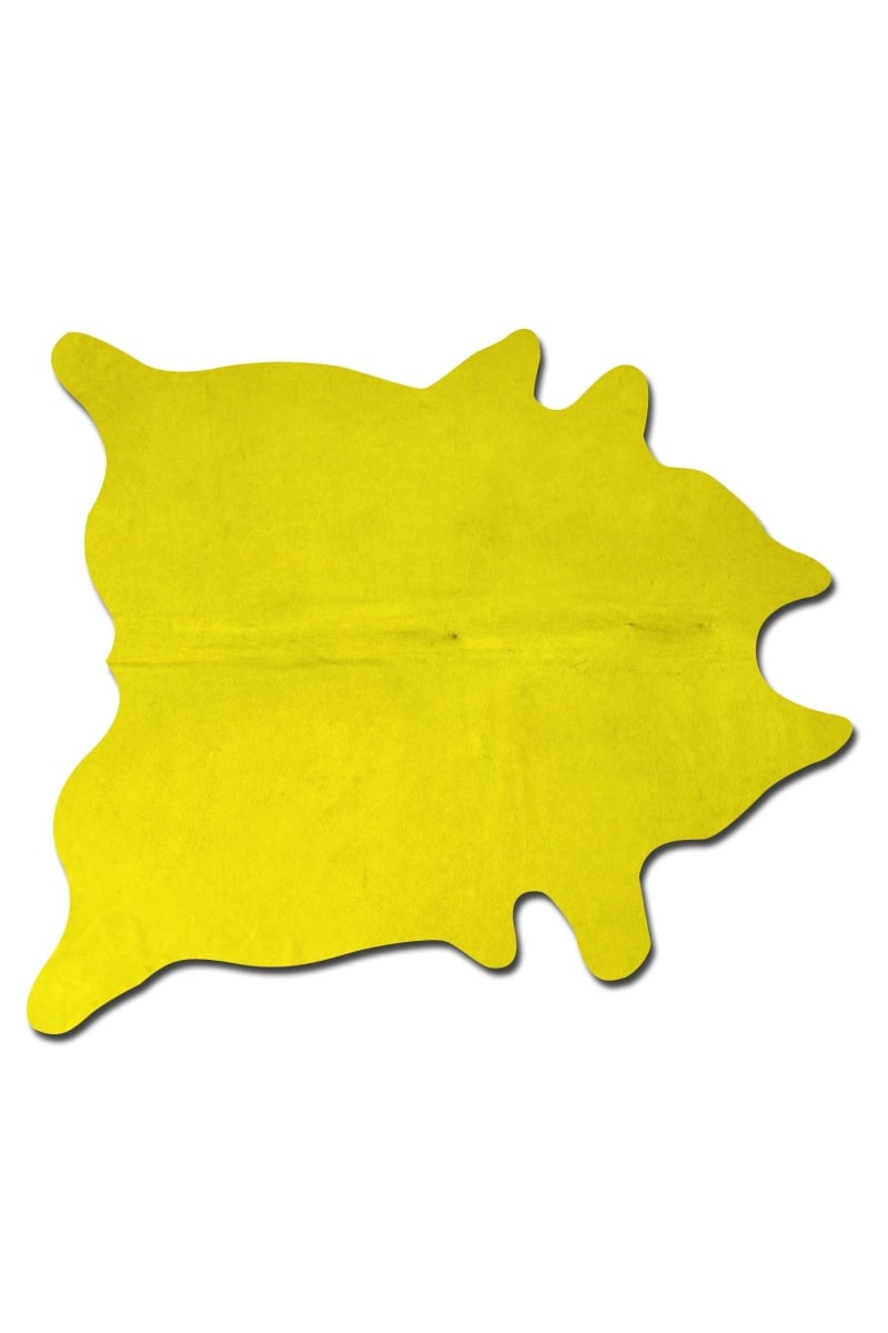 6 x 7 in. Cowhide Rug - Yellow