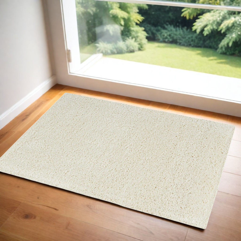 556136 3 x 5 ft. Shag Distressed Rectangle Area Rug, Ivory