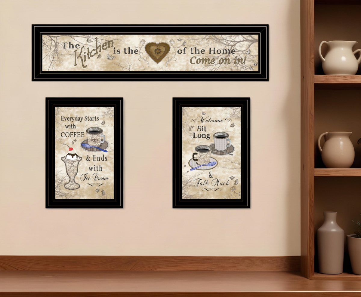 Picture of HomeRoots 406683 Love of Nature Kitchen Black Framed Print Wall Art - Set of 3