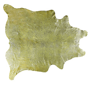 317277 6 x 7 in. Cowhide Rug - Lime & Silver