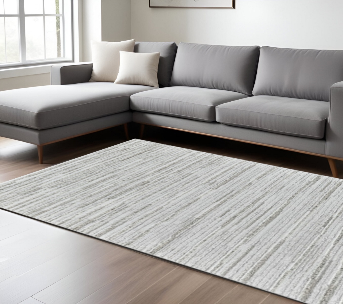 570070 8 x 11 ft. Abstract Rectangle Area Rug, Gray
