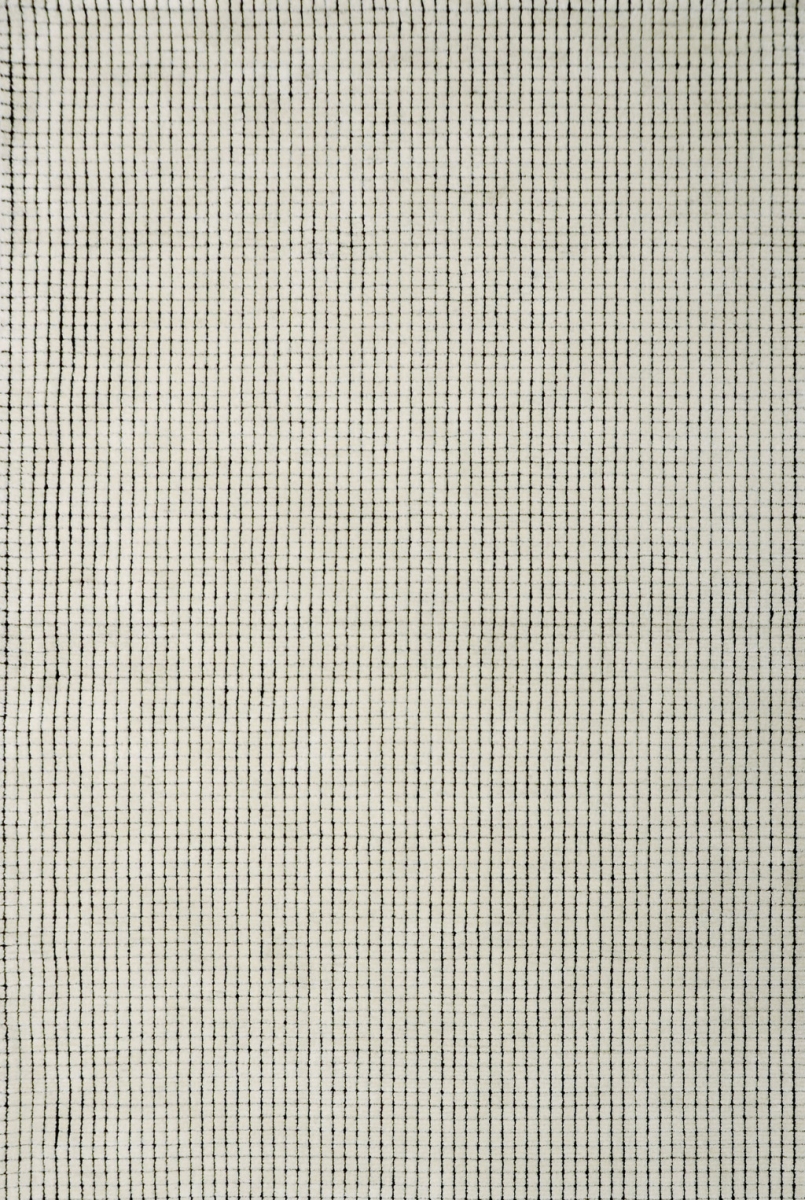 534409 5 x 8 ft. Checkered Polyester Power Loom Distressed Rectangle Area Rug, Beige & Black