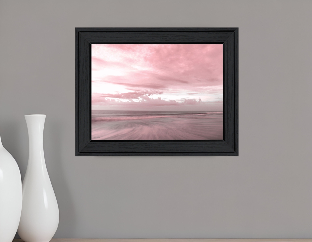 530024 Rectangle Pink Beach Emotions Black Framed Print Wall Art