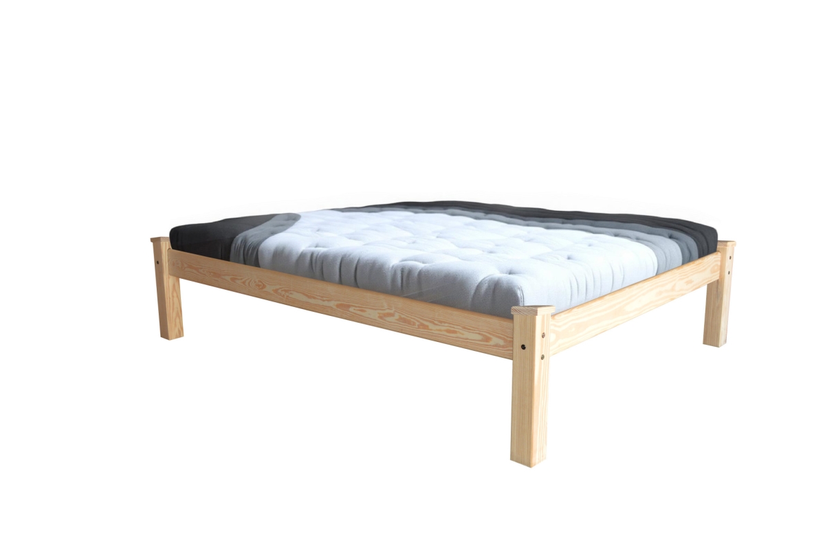 546729 Natural Solid Wood Queen Size Bed Frame