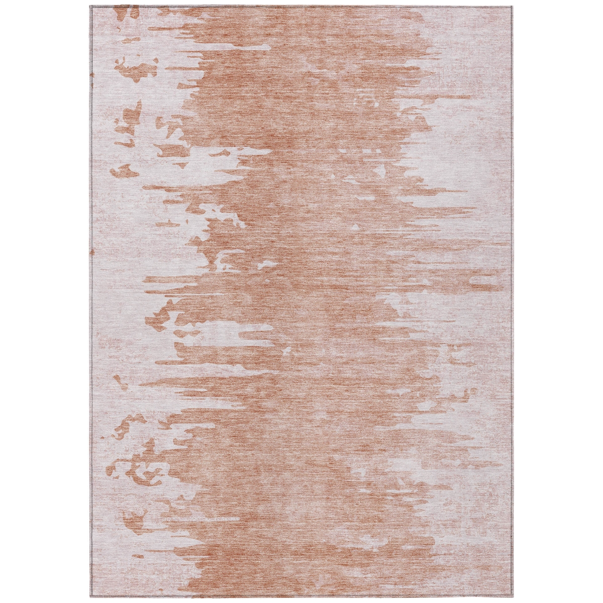 582452 3 x 5 ft. Abstract Washable Indoor & Outdoor Rectangle Area Rug, Terra Cotta, Salmon & Copper