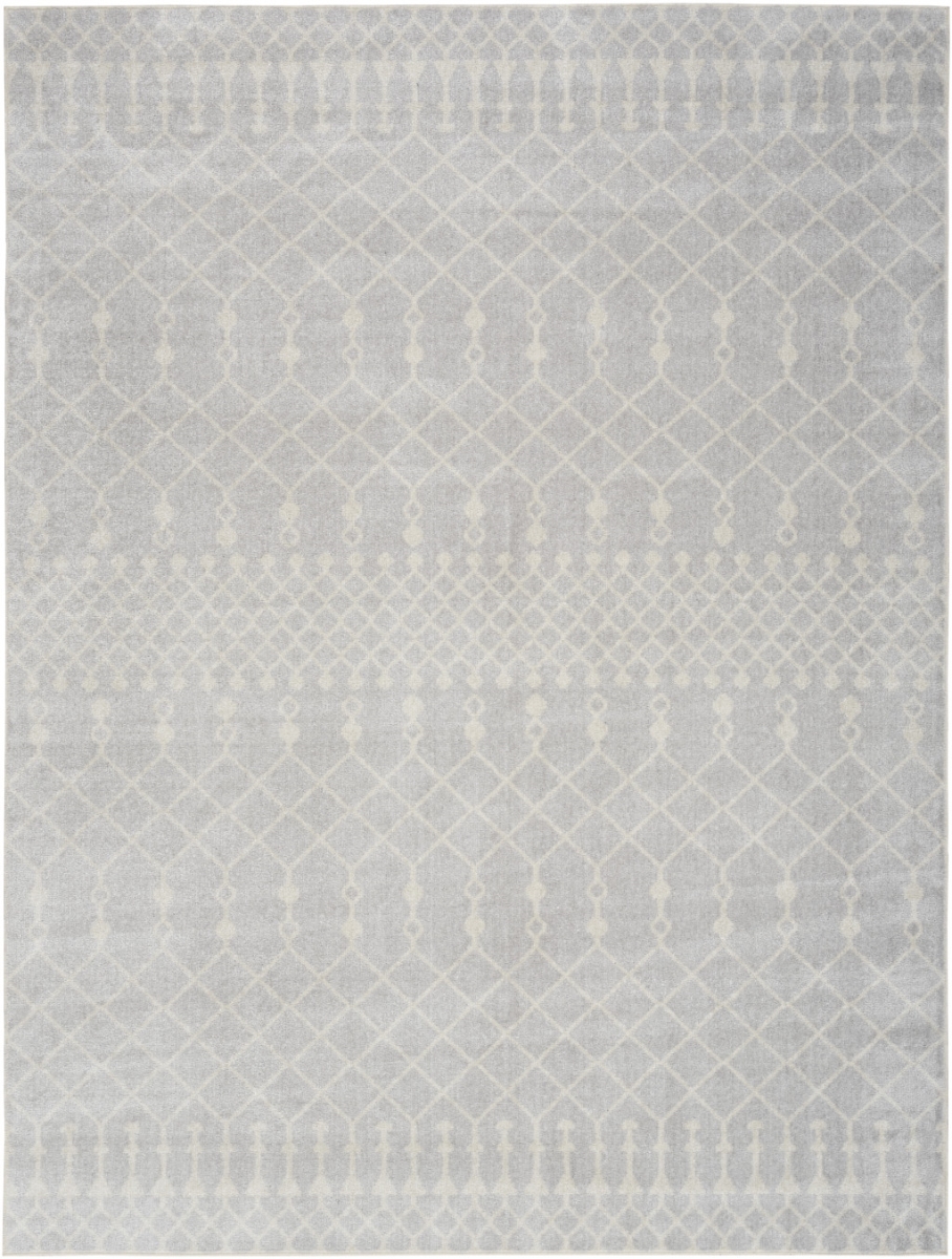 545086 8 x 10 ft. Blue & Ivory Abstract Power Loom Washable Rectangle Area Rug