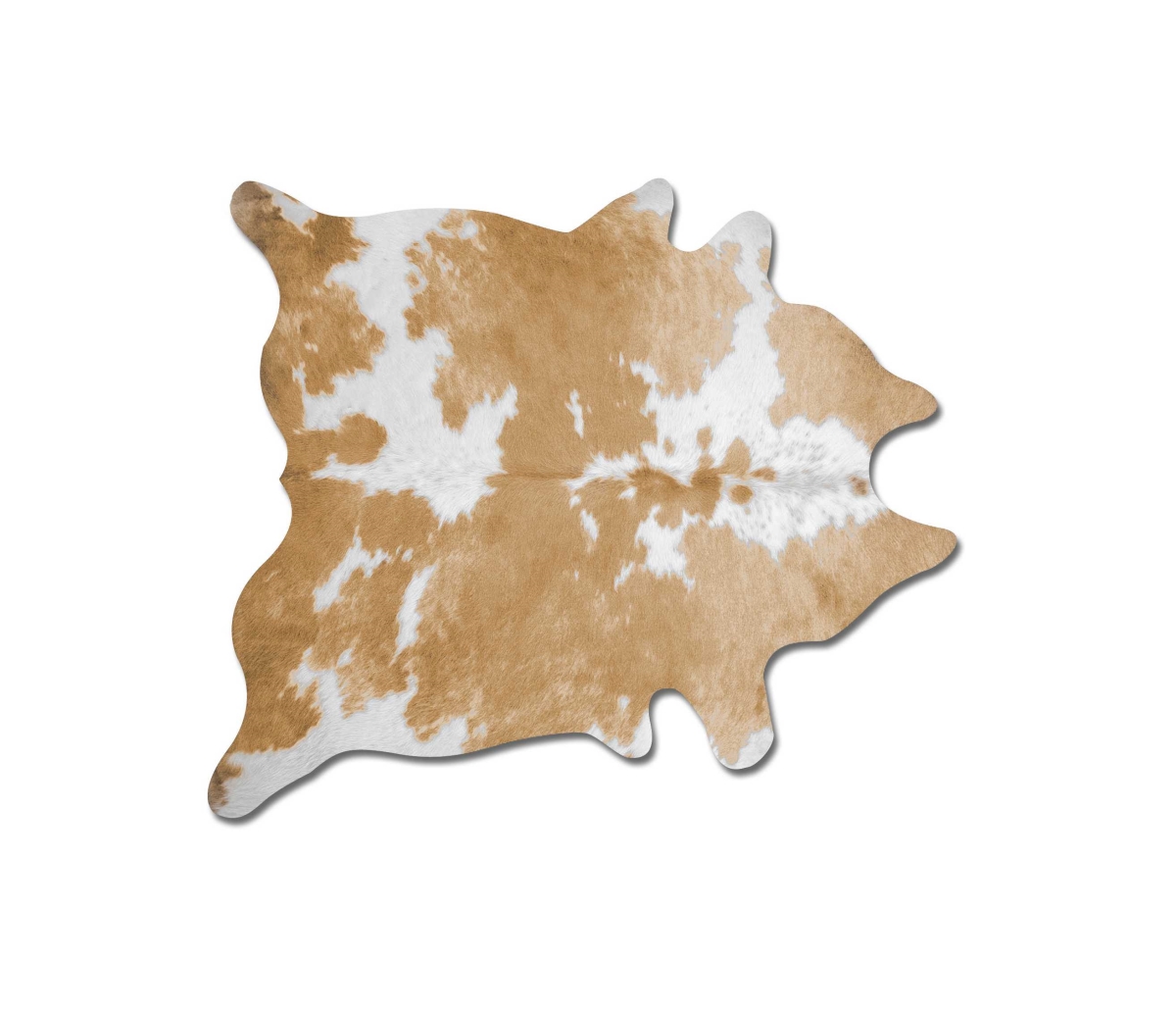 316748 6 x 7 in. Cowhide Rug - Tan & White