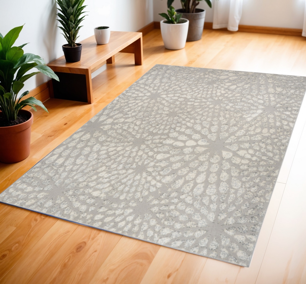 569630 4 x 6 ft. Abstract Rectangle Area Rug, Gray