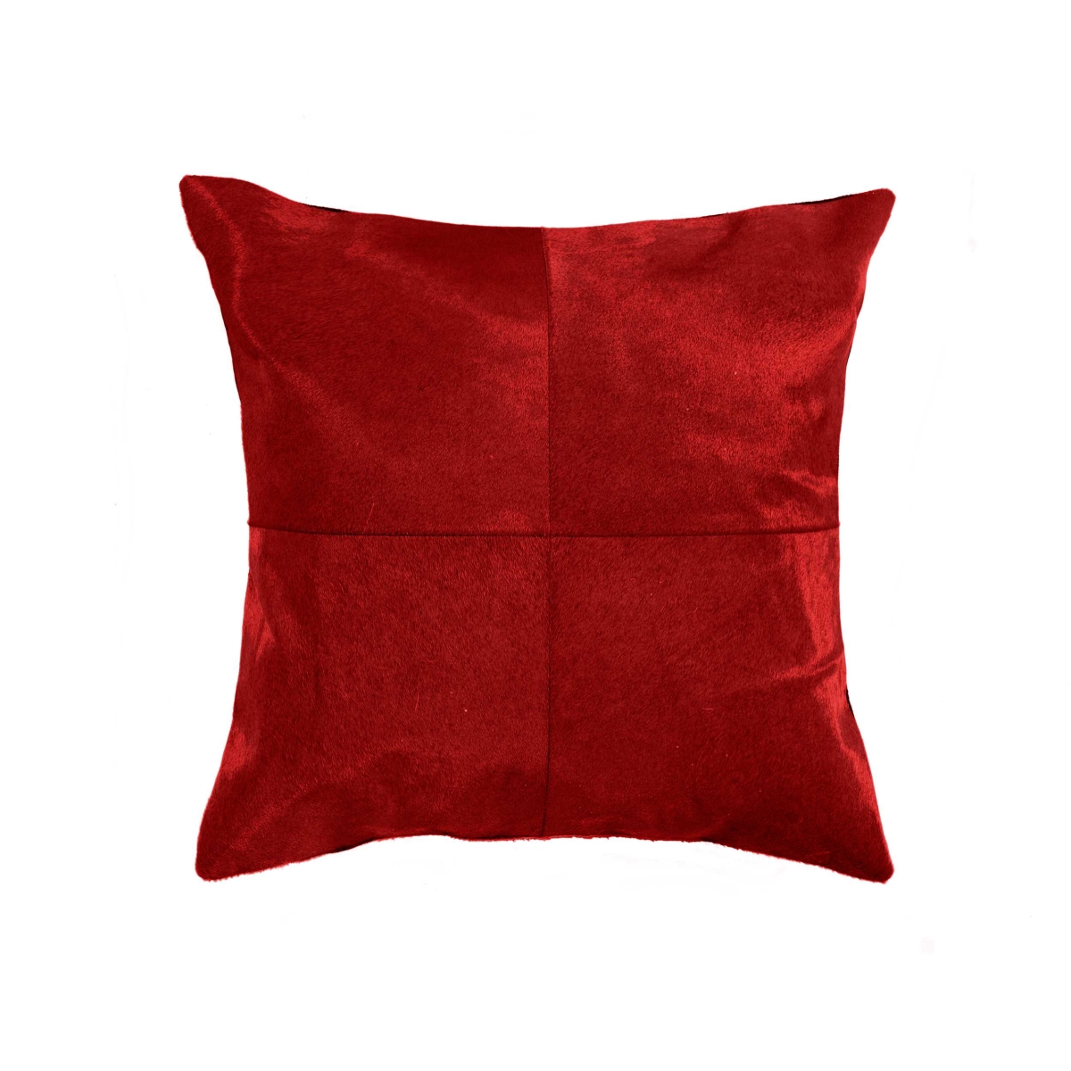 Picture of HomeRoots 316754 18 in. Cowhide Pillow - Red