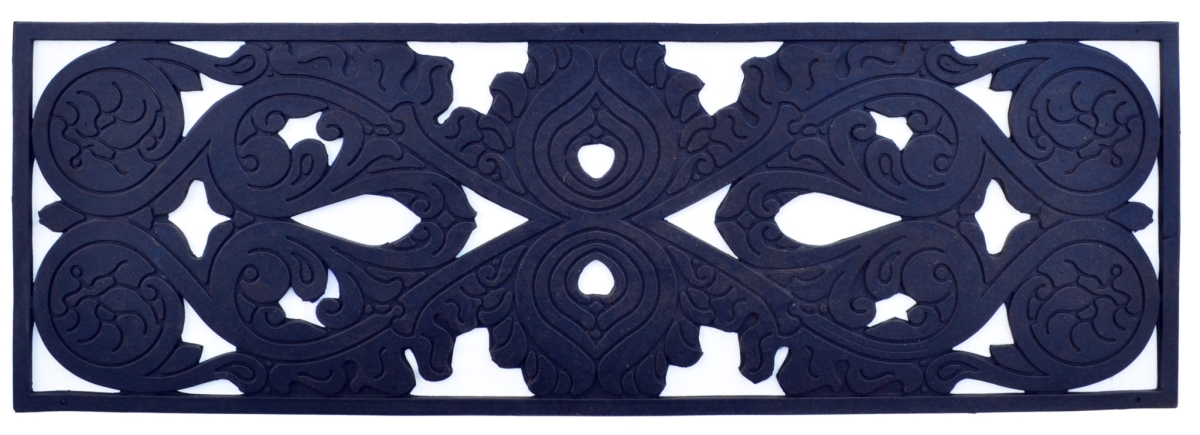 Picture of HomeRoots 576945 Rectangle 10 x 30 in. Black Rubber Outdoor Door Mat
