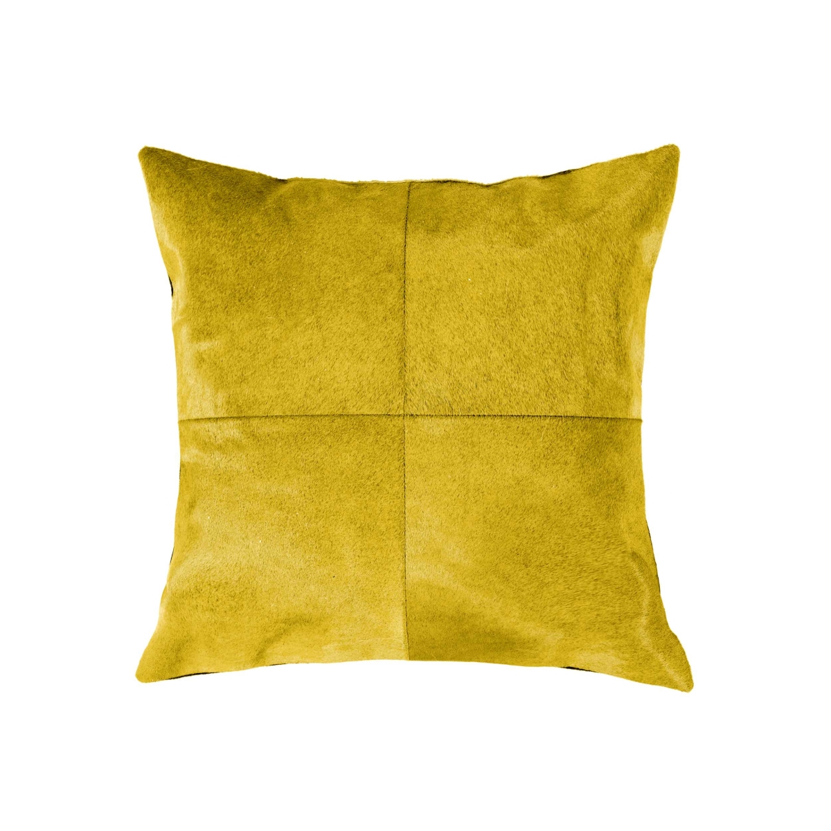 18 in. Cowhide Pillow, Yellow