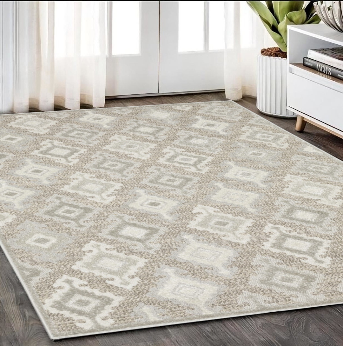 574839 5 x 8 ft. Oriental Rectangle Area Rug, Beige & Gray