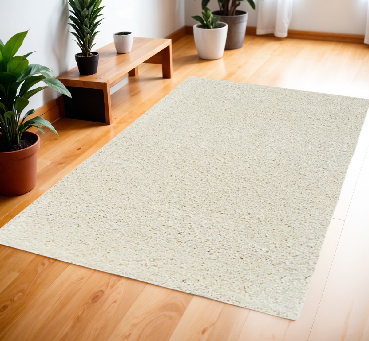 556084 4 x 6 ft. Shag Rectangle Area Rug, Ivory