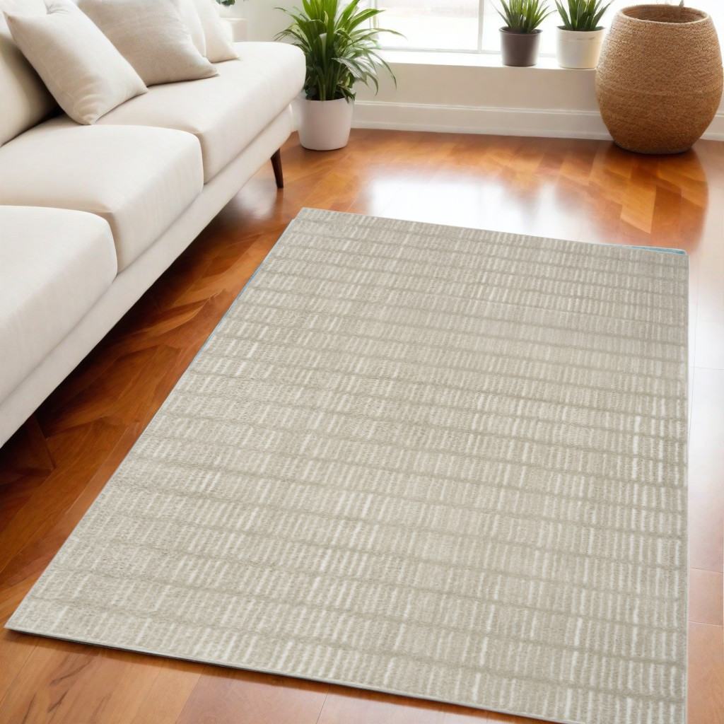550604 5 x 7 ft. Abstract Rectangle Area Rug, Gray & Ivory