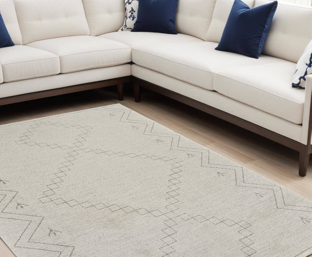 559097 7 x 10 ft. Abstract Distressed Rectangle Area Rug, Cream & Beige