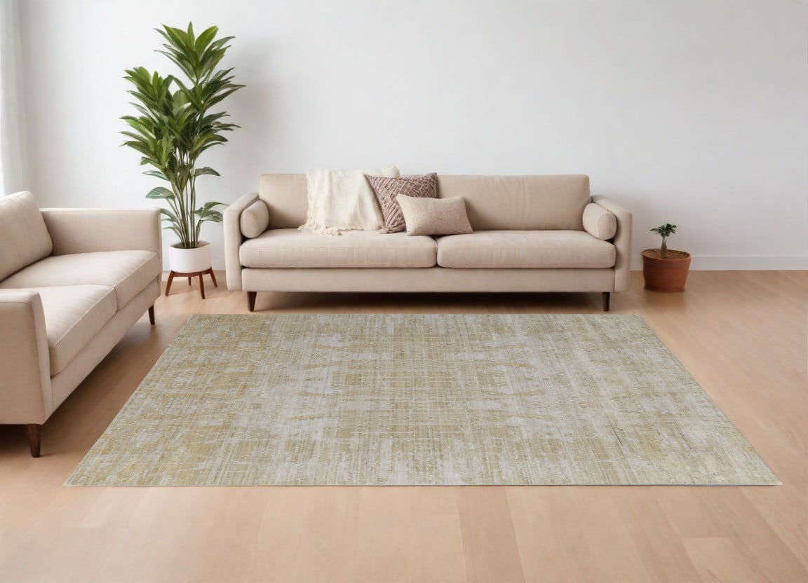 566970 8 x 10 ft. Abstract Hand Woven Rectangle Area Rug, Yellow & Ivory
