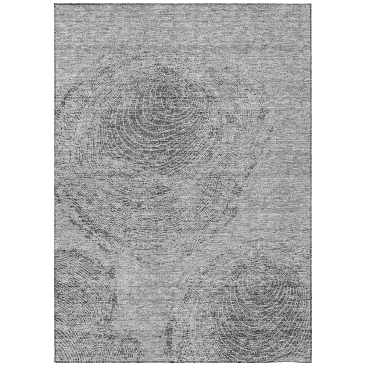582797 8 x 10 ft. Abstract Washable Indoor & Outdoor Rectangle Area Rug, Gray, Silver & Charcoal