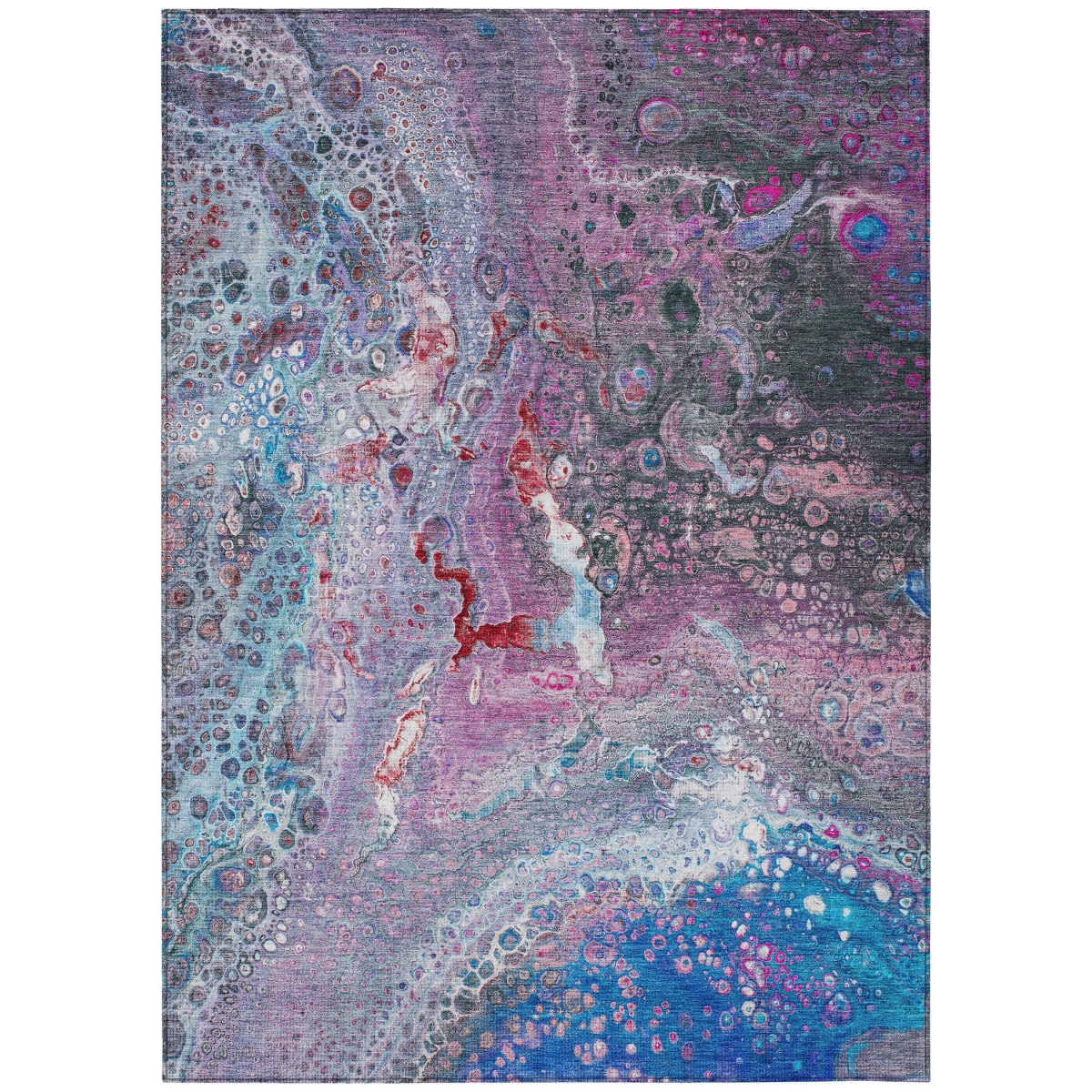 577413 9 x 12 ft. Abstract Washable Indoor & Outdoor Rectangle Area Rug, Sky Blue & Purple