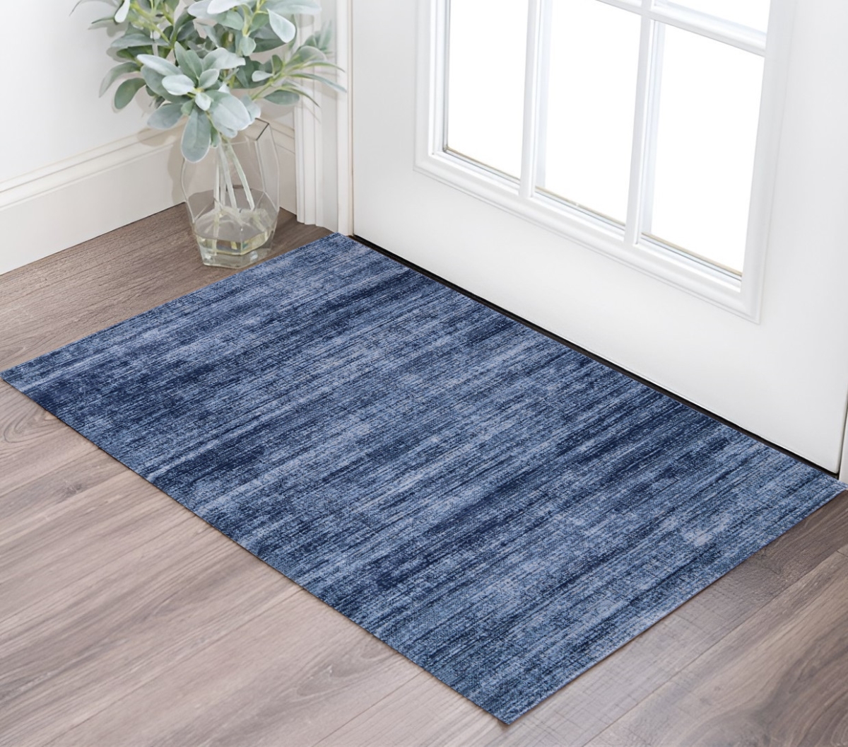 566810 2 x 3 ft. Power Loom Rectangle Area Rug, Blue & Gray