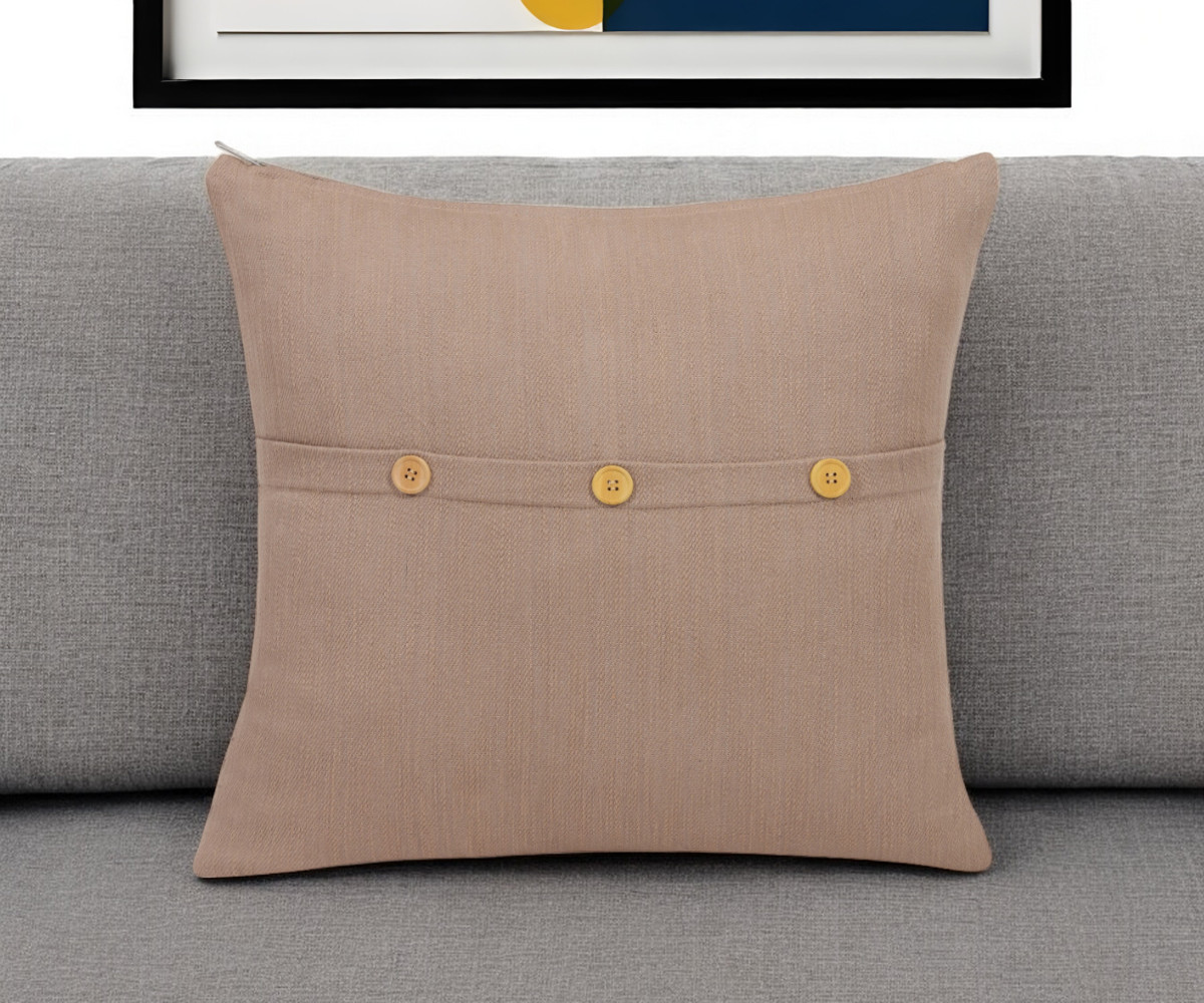 Decorative Brown Cotton Throw Pillow - 24 in. - Includes Insert - Soft & Stylish