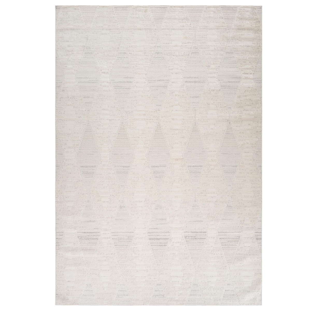 558493 8 x 11 ft. Geometric Distressed Rectangle Area Rug, Cream & Beige