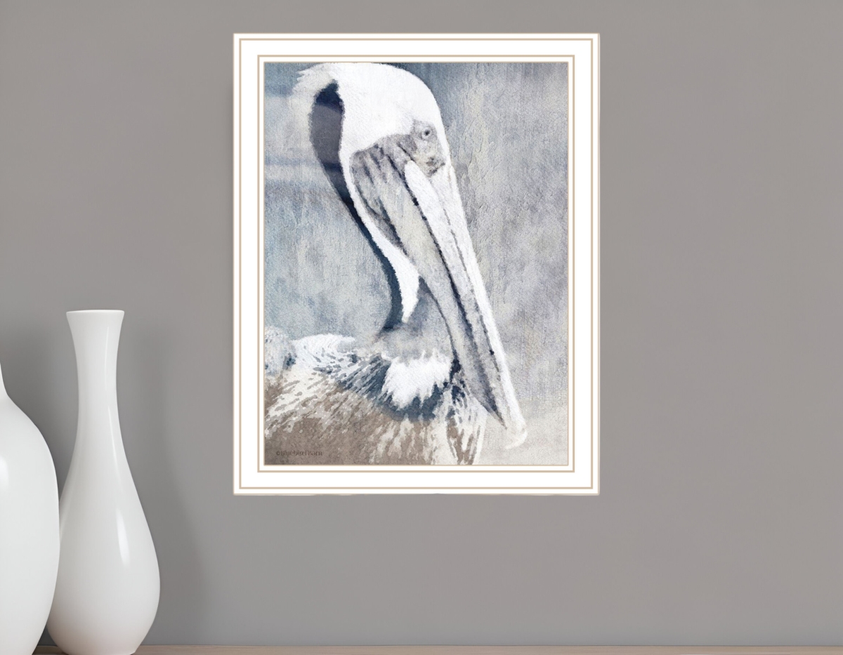 529620 Pelican White Framed Print Wall Art