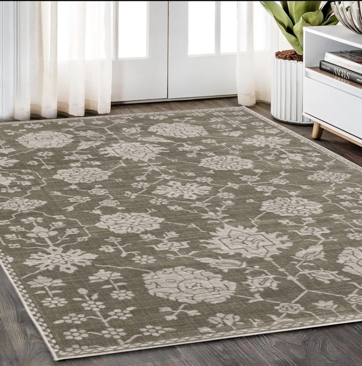 575394 5 x 8 ft. Oriental Rectangle Area Rug, Gray & Light Gray