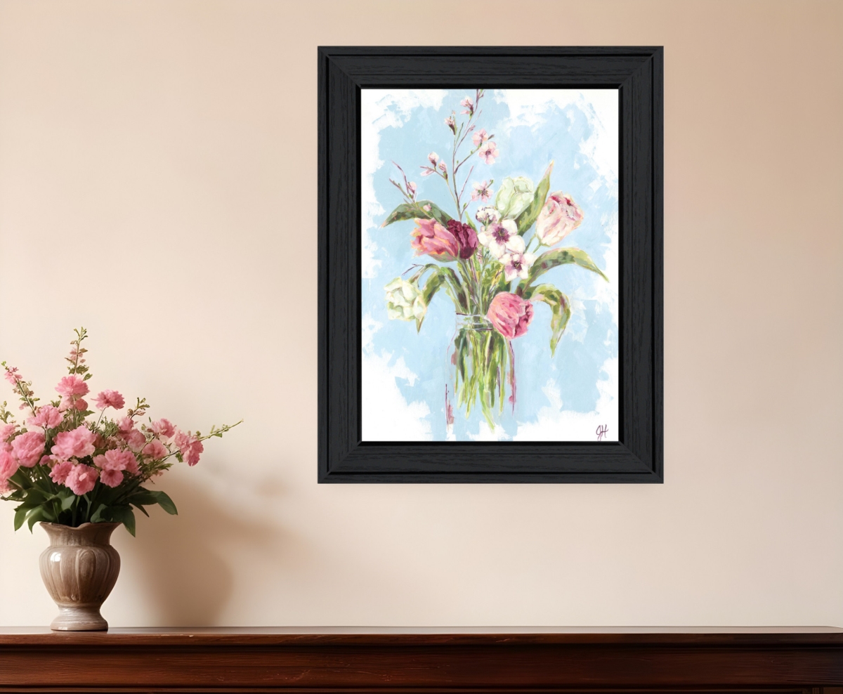 530134 Rectangle Flourish Black Framed Print Wall Art