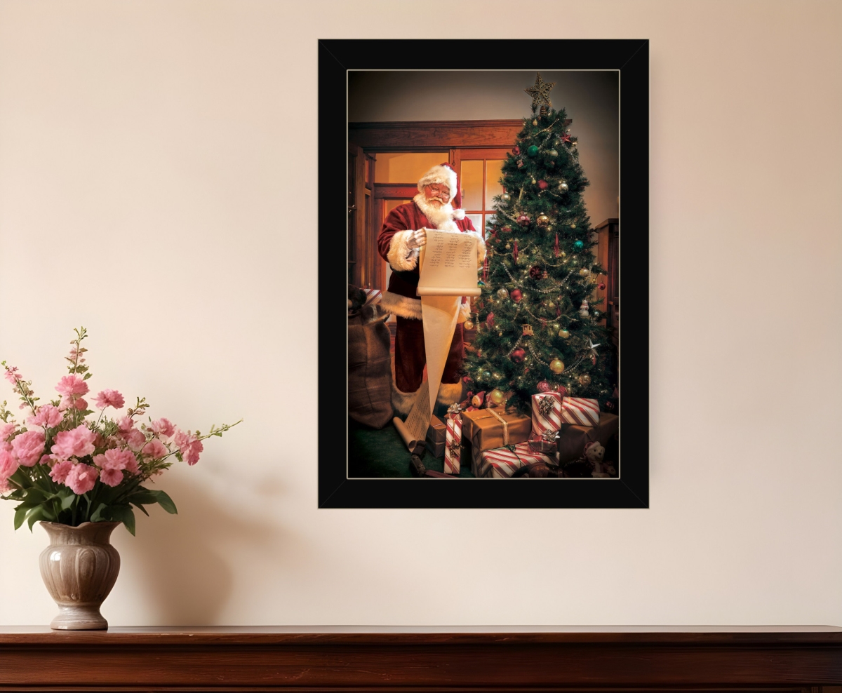 529792 Modern Naughty or Nice Black Framed Print Wall Art