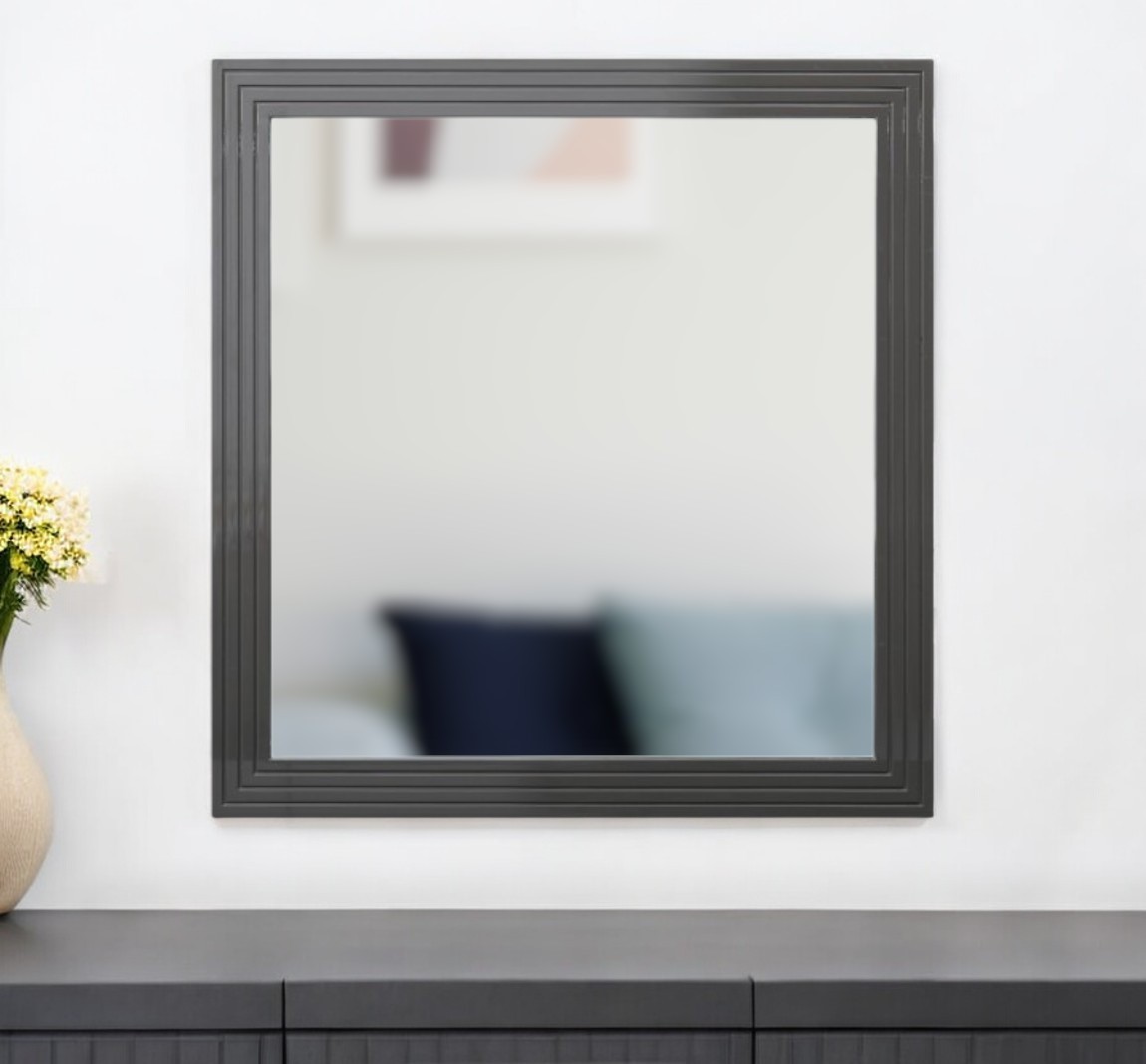 510892 36 in. Gray Wood Framed Accent Mirror