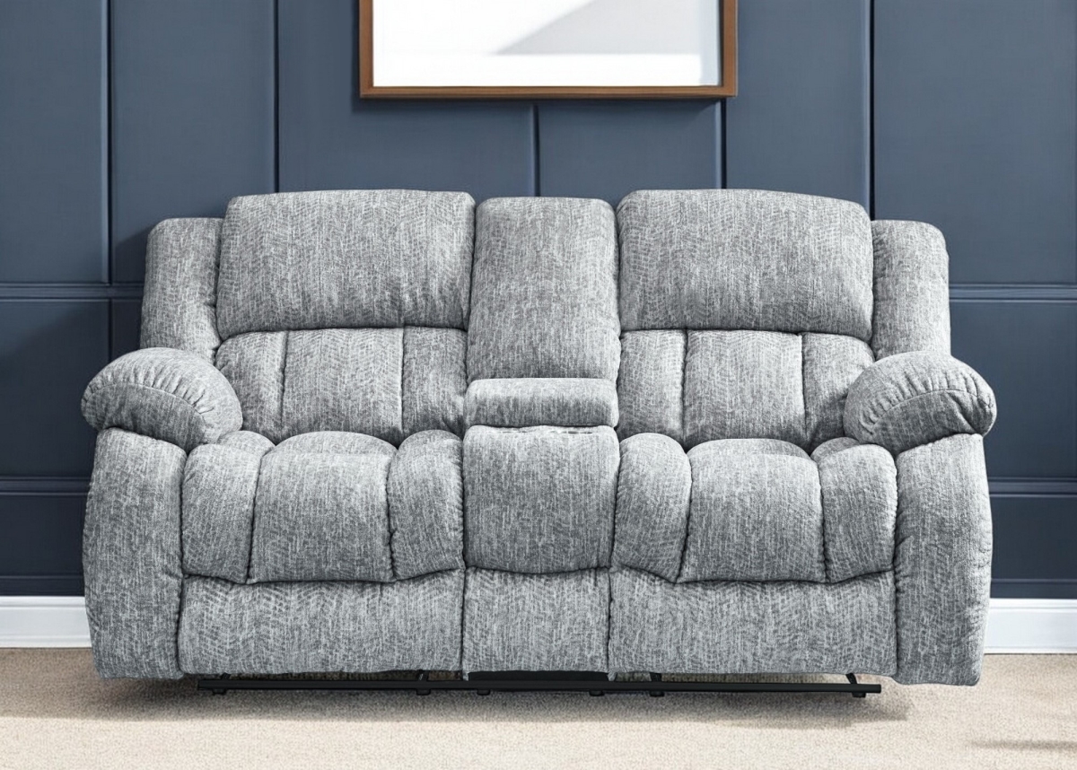 561562 77 in. Light Gray Manual Reclining Loveseat with Storage