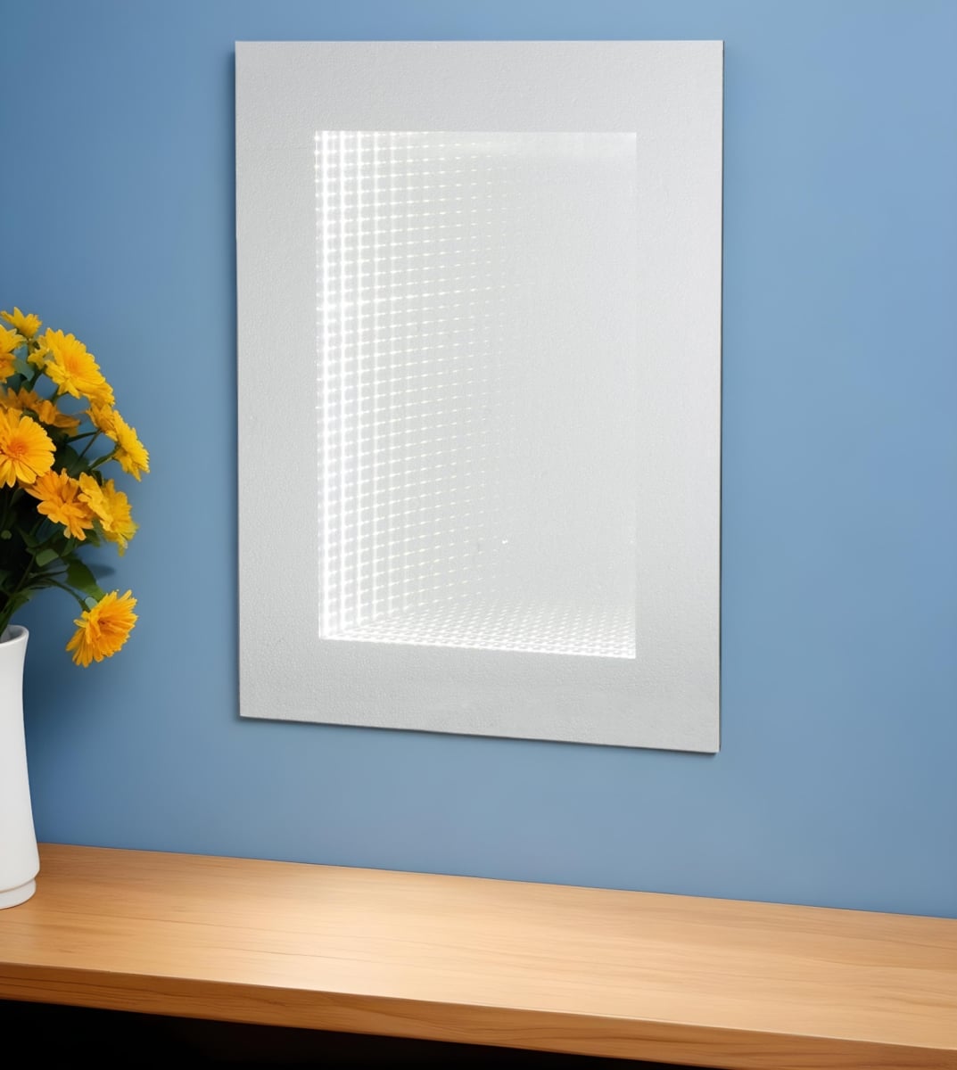 485003 32 in. Silver Lighted Frame Accent Mirror