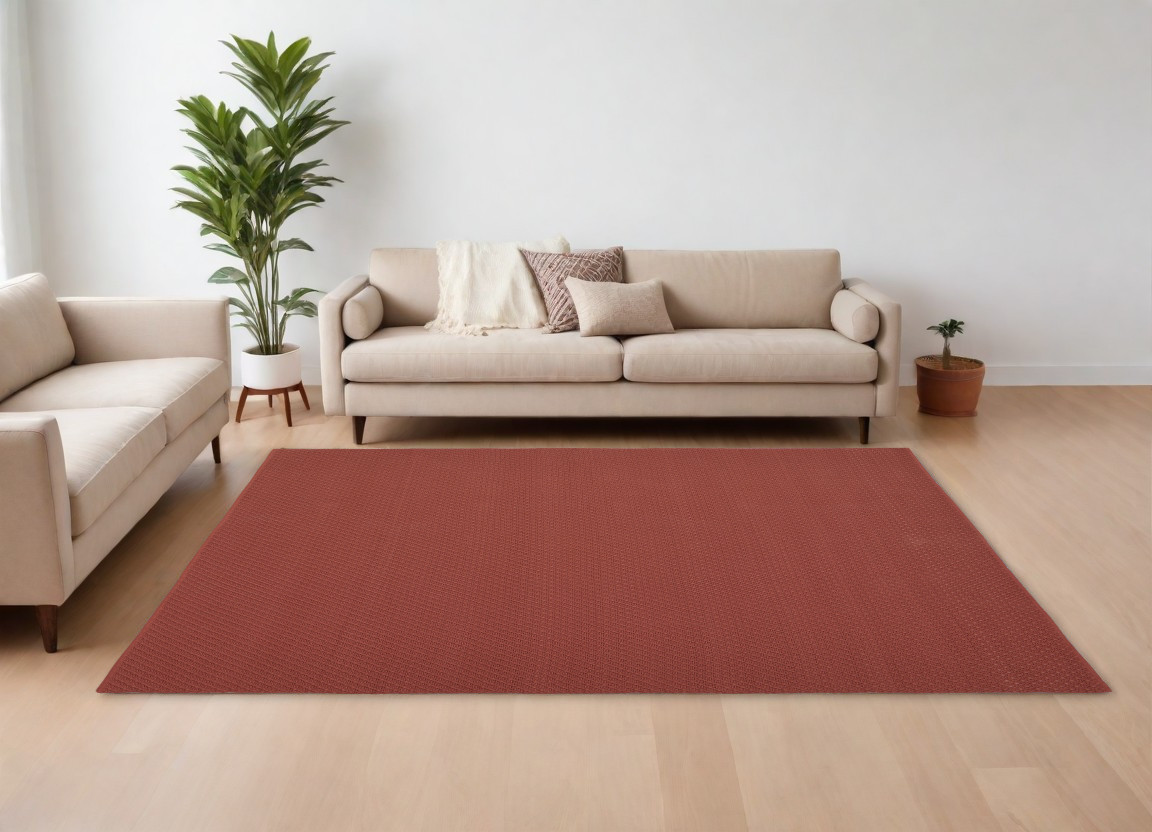 567792 9 x 12 ft. Hand Woven Rectangle Area Rug, Red