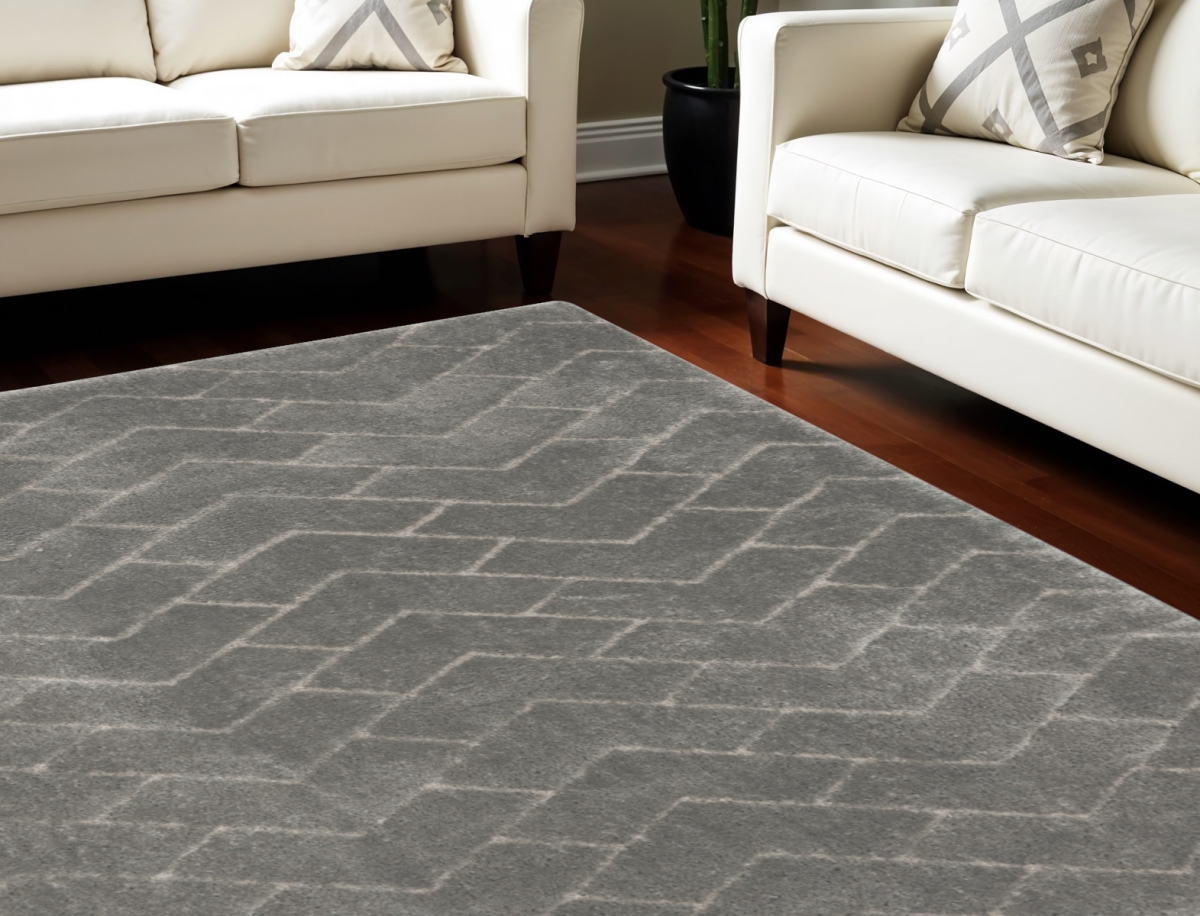 551275 8 x 10 ft. Shag Rectangle Area Rug, Gray & Light Gray
