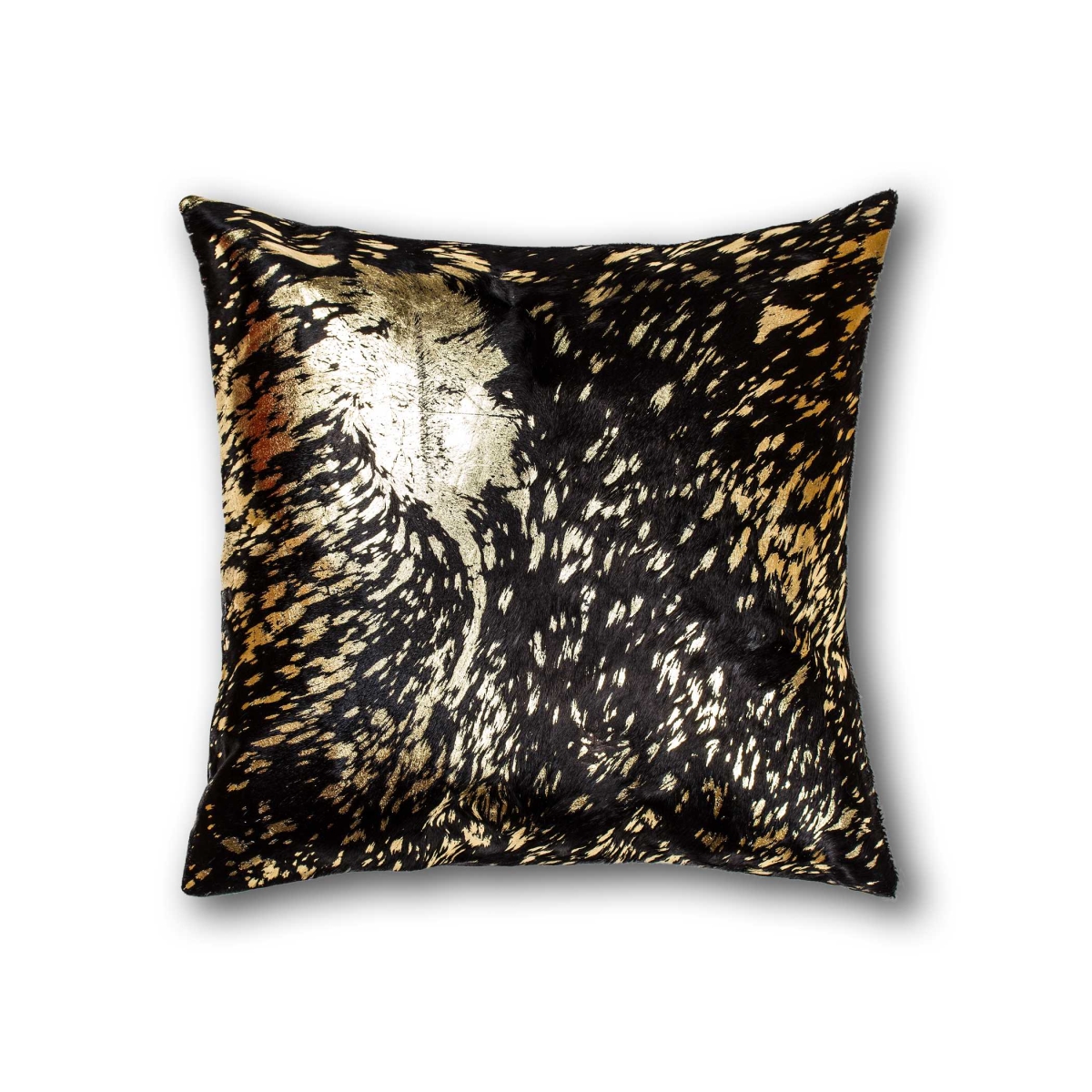 Picture of HomeRoots 316817 18 in. Cowhide Pillow - Chocolate & Gold