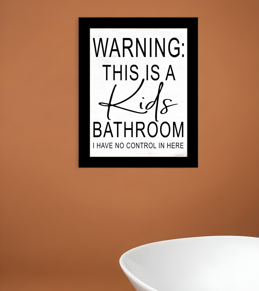 Picture of HomeRoots 530097 Kids Black Framed Print Bathroom Wall Art