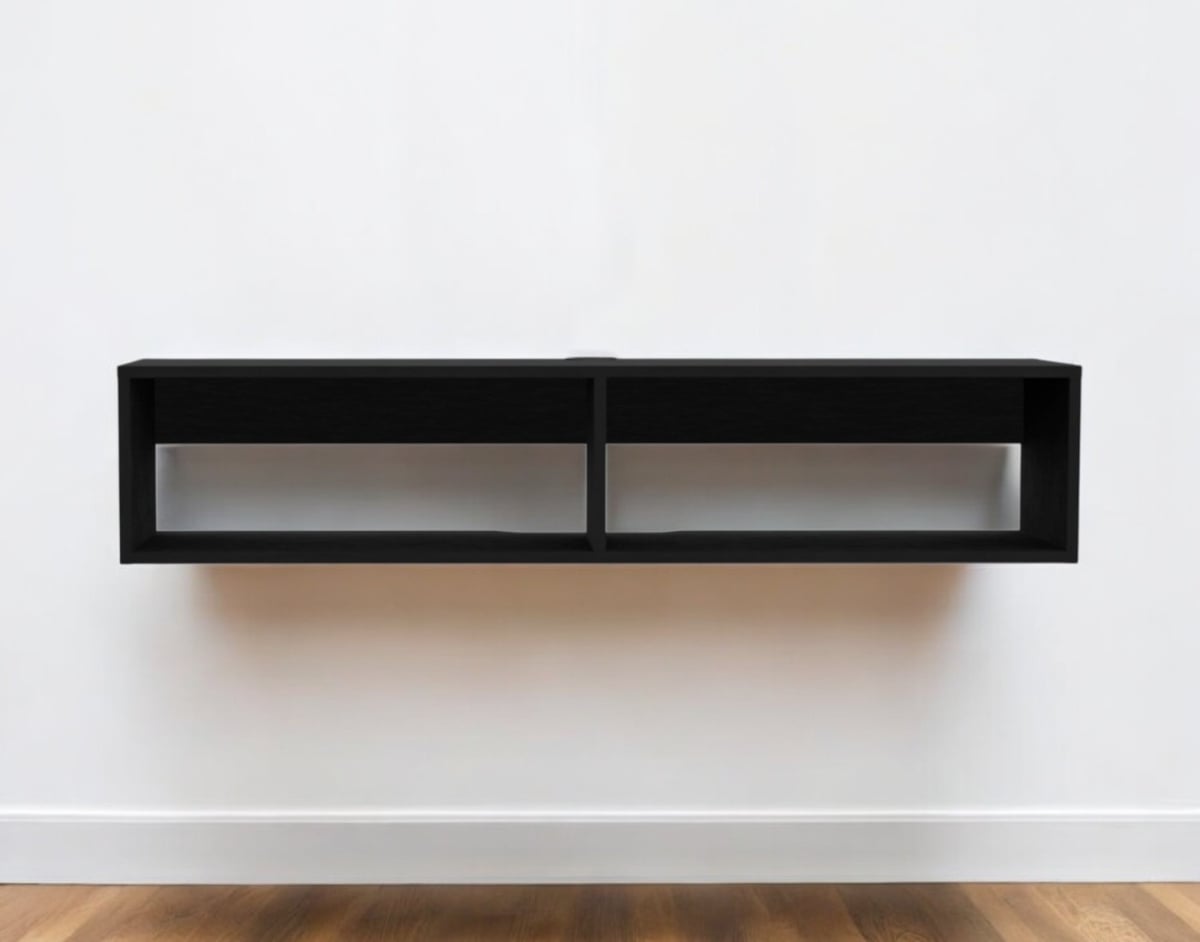 546405 48 in. Black Floating Mount Entertainment Center