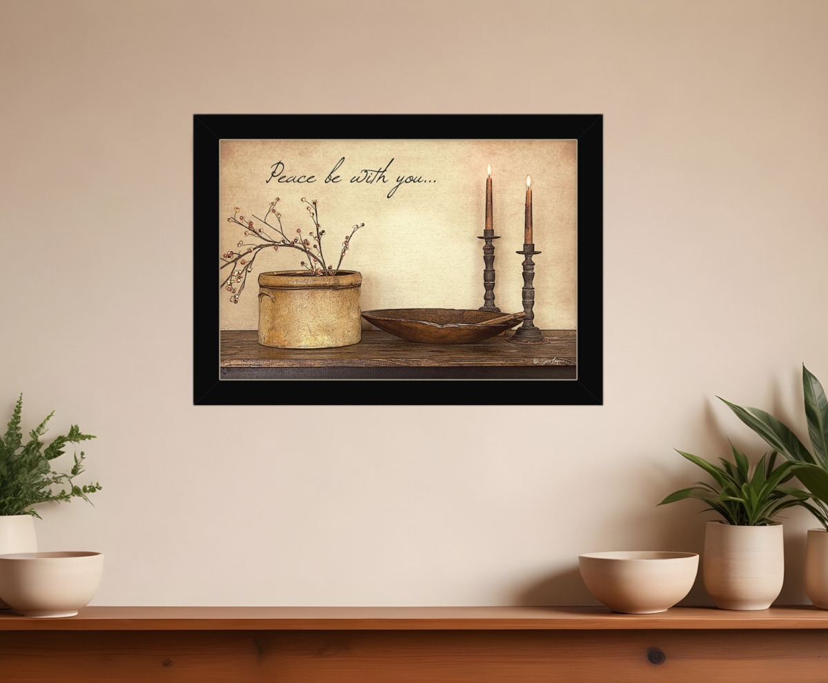 415957 Horizontal Peace Be with You Black Framed Print Wall Art