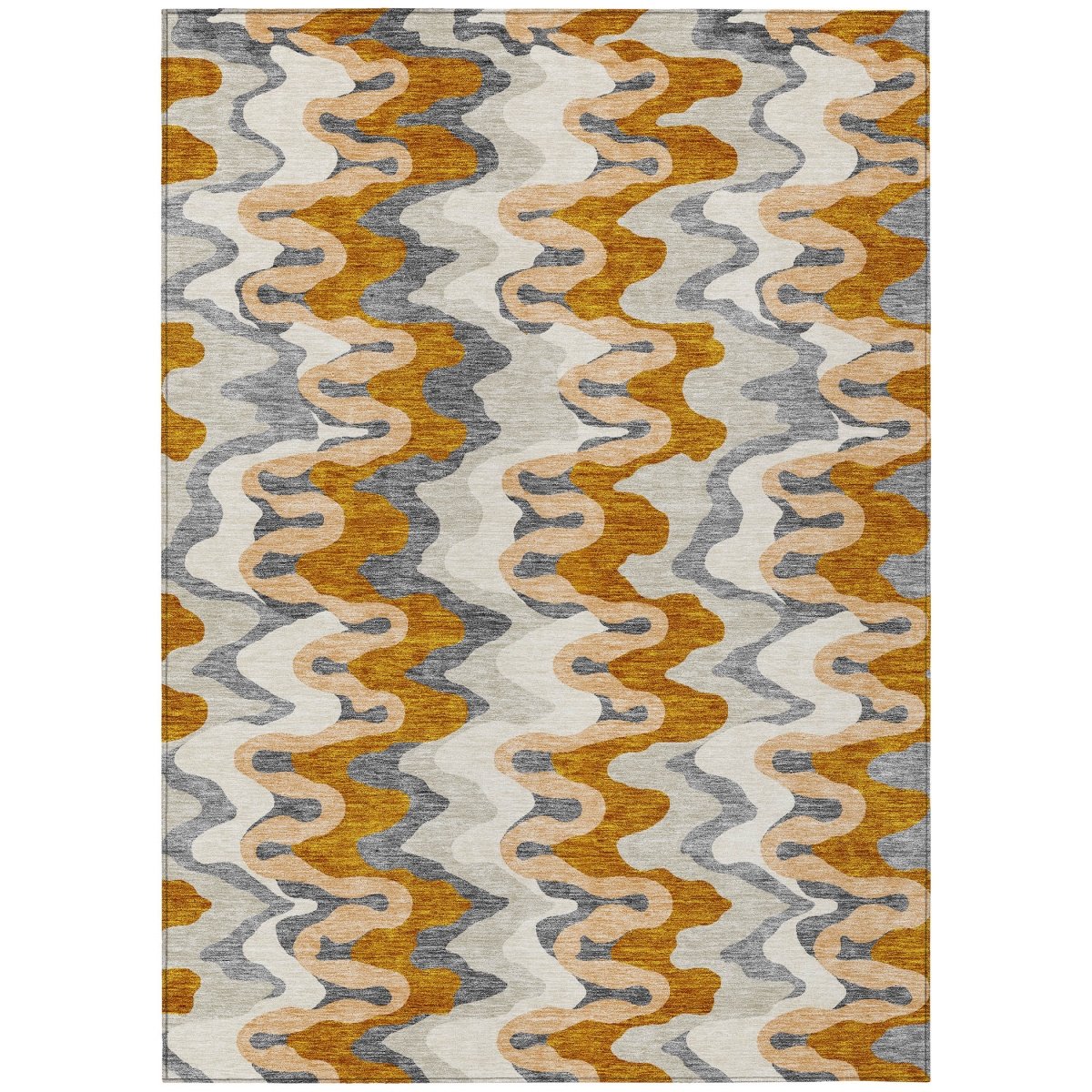 584884 3 x 5 ft. Abstract Washable Indoor & Outdoor Rectangle Area Rug, Terra Cotta, Copper & Gray