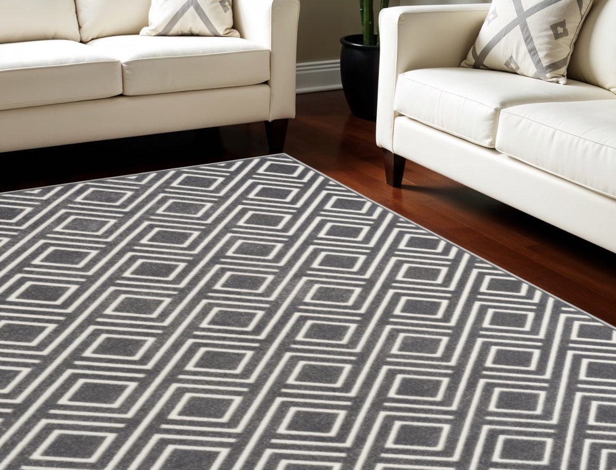 564105 7 x 9 ft. Geometric Rectangle Area Rug, Gray