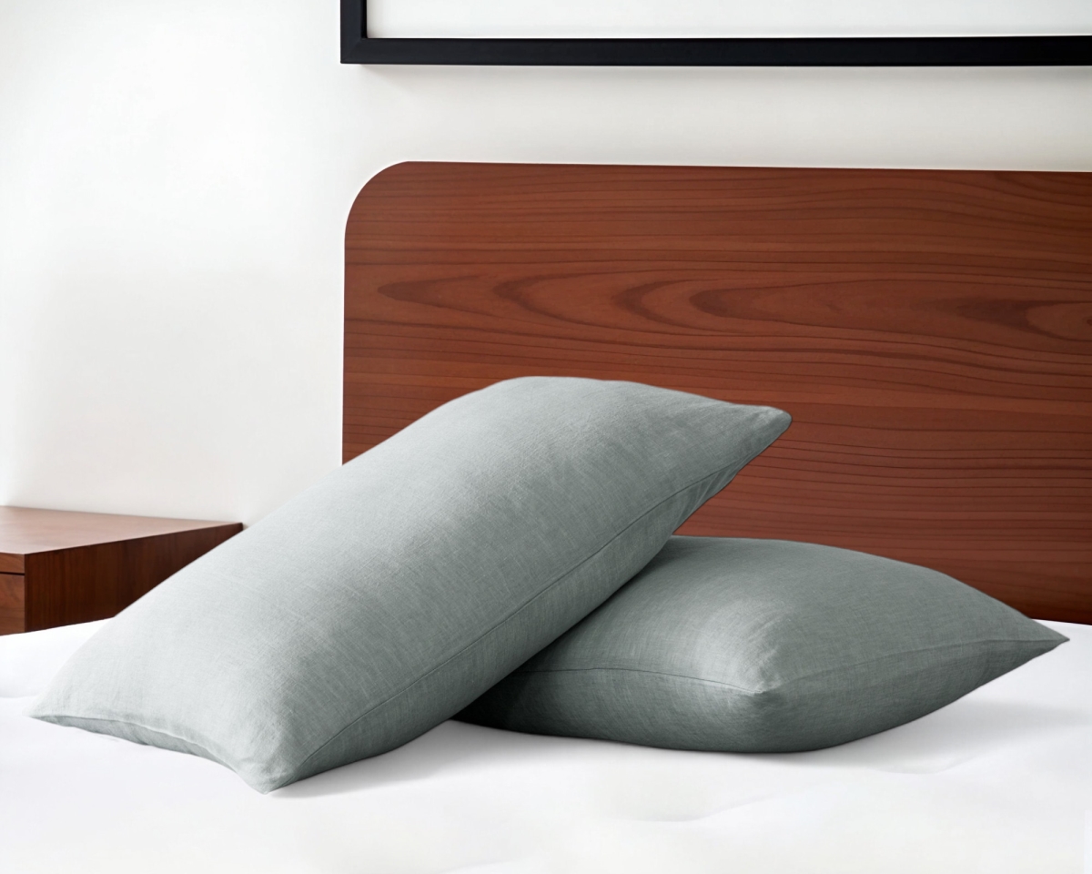 520693 Blue Linen Pillowcases - Set of 2