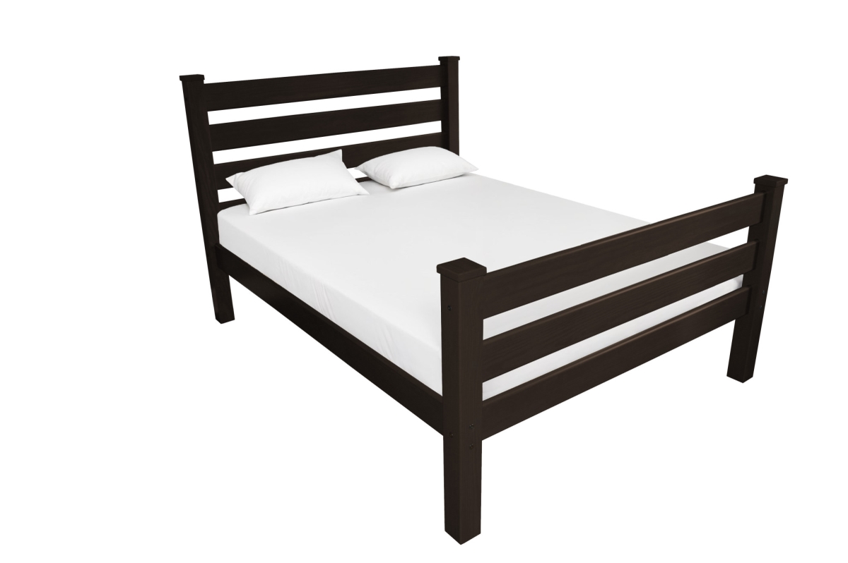 548168 Traditional Brown Solid Wood Queen Size Bed Frame, 800 lbs