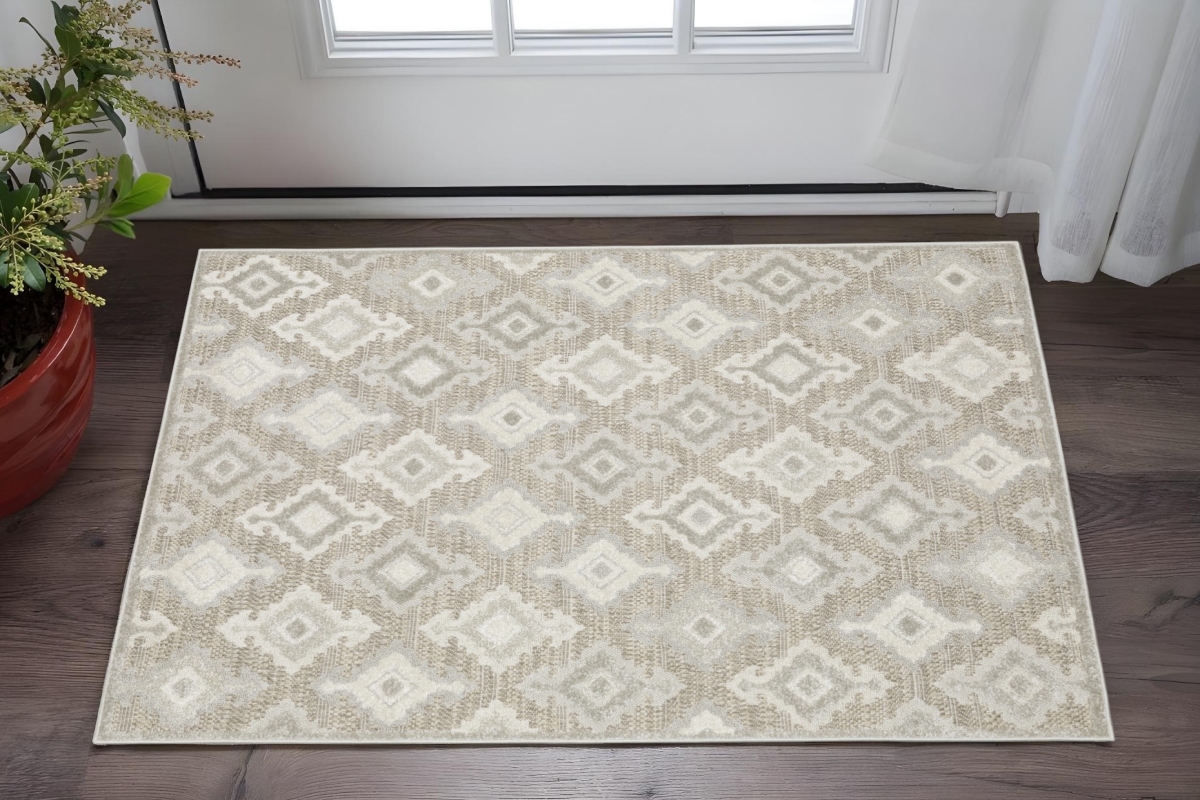 575280 3 x 5 ft. Oriental Rectangle Area Rug, Beige & Gray