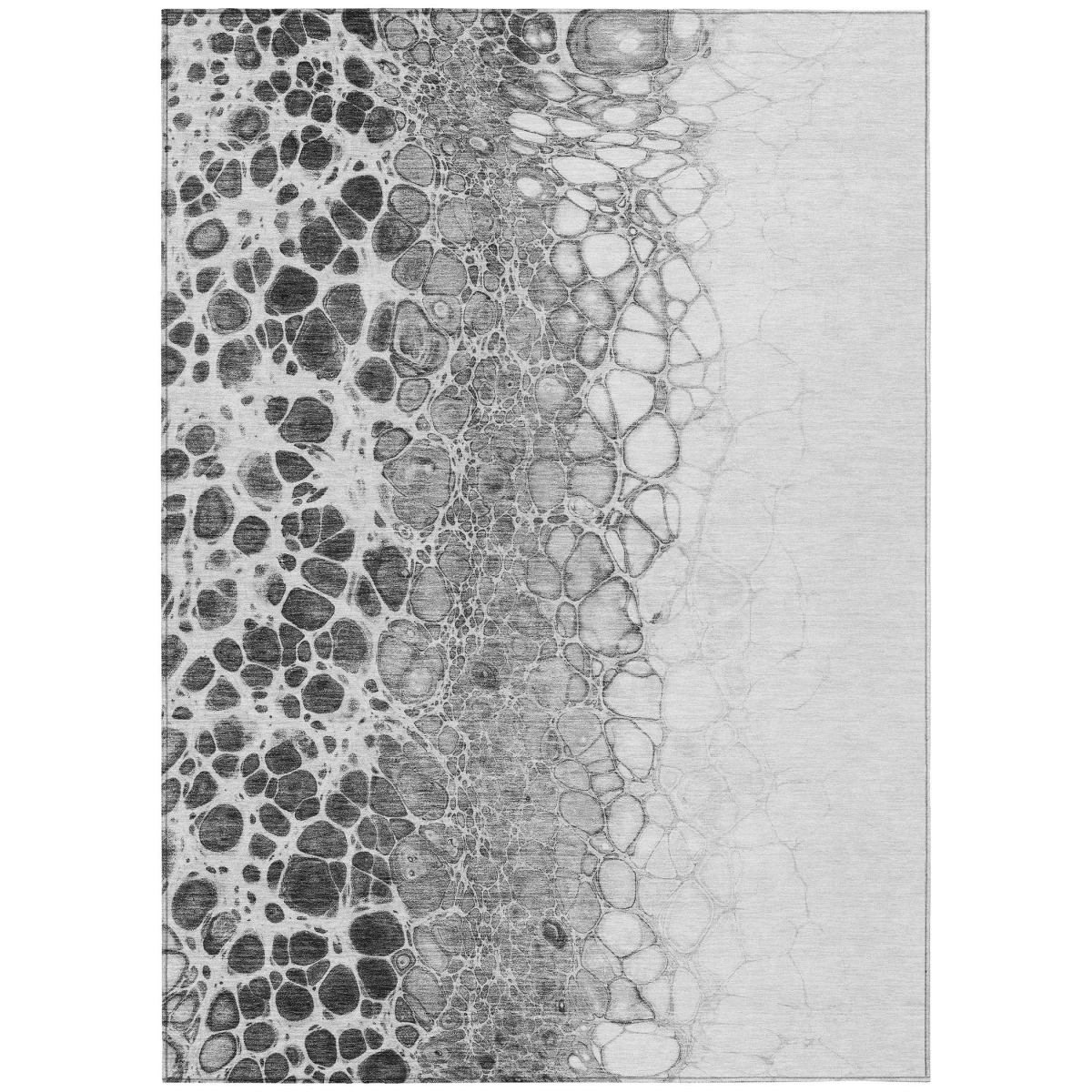 582519 5 x 8 ft. Abstract Washable Indoor & Outdoor Rectangle Area Rug, Gray, Silver & Charcoal