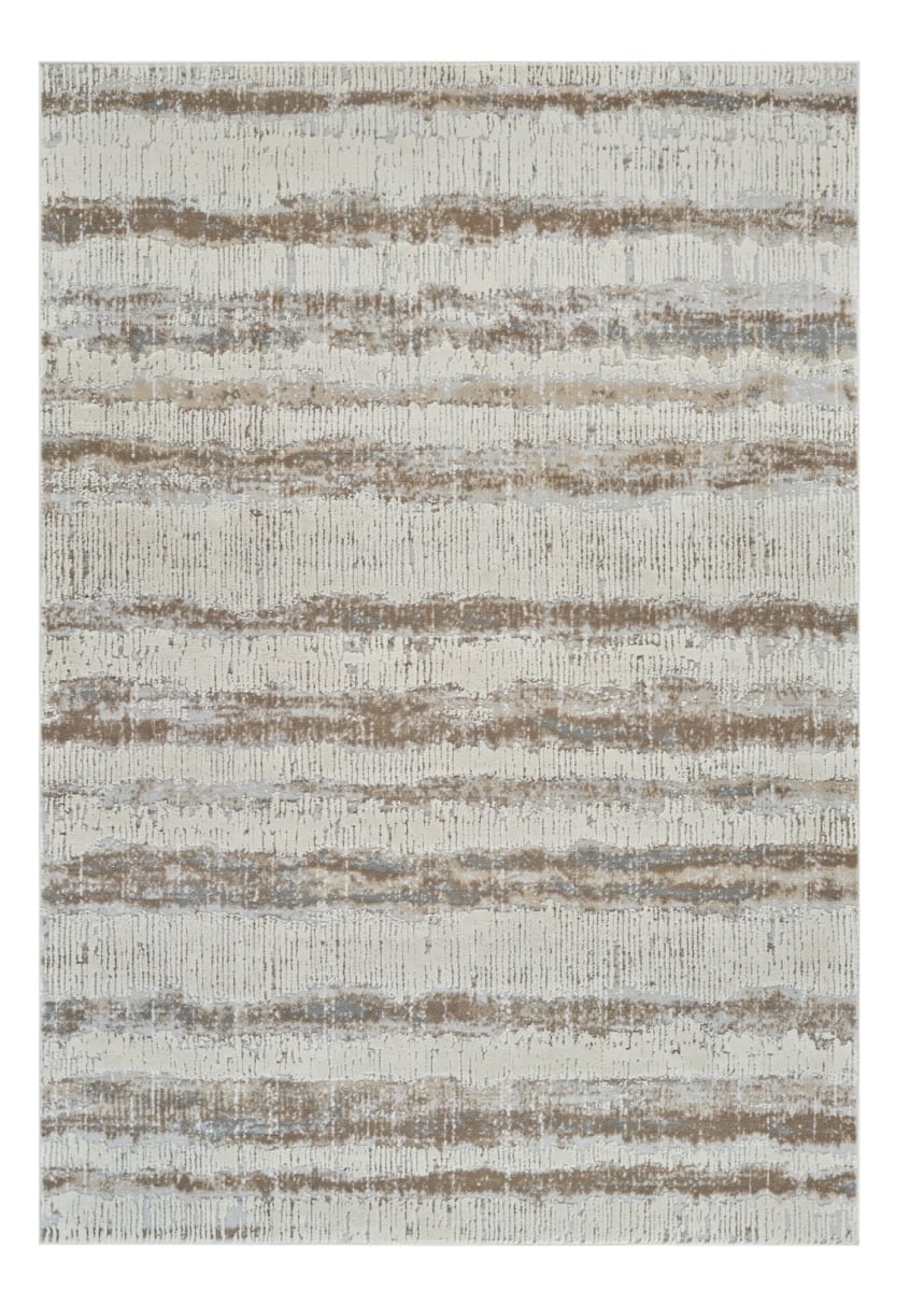 558888 4 x 6 ft. Abstract Non Skid Rectangle Area Rug, Beige & Brown