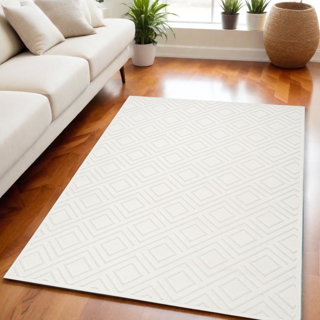 564039 5 x 7 ft. Geometric Rectangle Area Rug, Cream