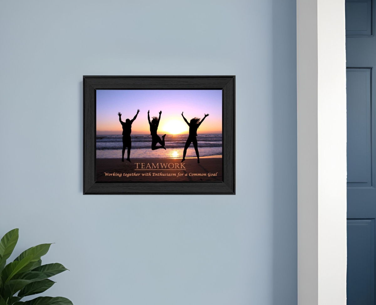 415558 Teamwork Black Framed Print Wall Art