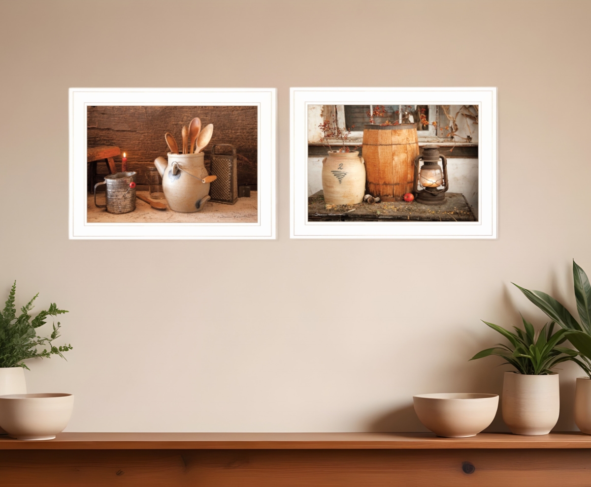 407206 The Nail Keg White Framed Print Wall Art - Set of 2